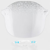 Silver Fading Waterfall Glitter Face Shield (Front w/Glasses)
