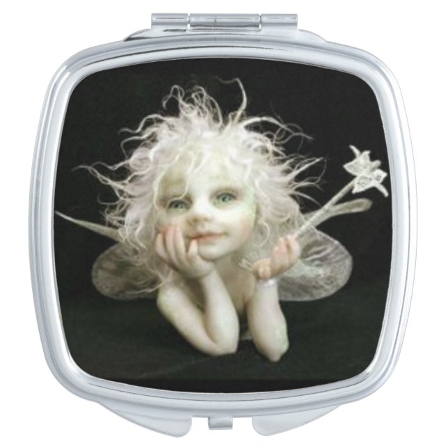 Silver Fairy Girl Compact Mirror (Front)
