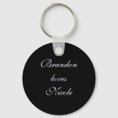 Black and White Key Chain Rings Wedding Text