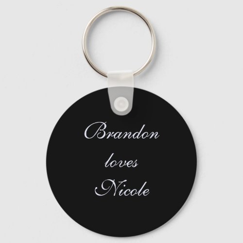 Silver Fairy Tale Love Key Chain black