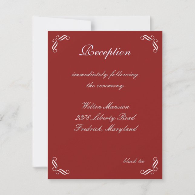 Silver Fairy Tale Reception Card (red) (Front)