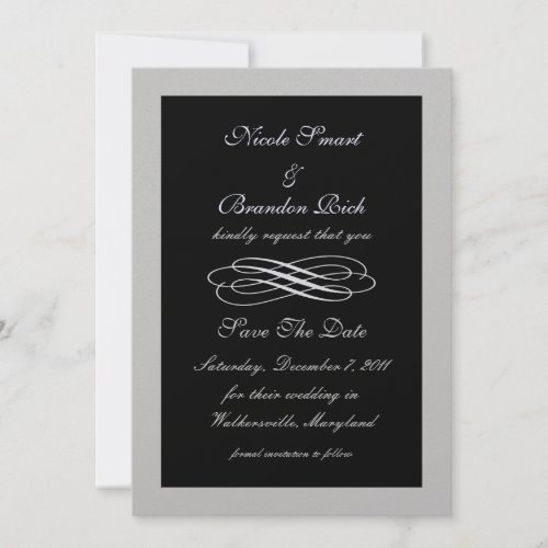 Silver Fairy Tale Save The Date black