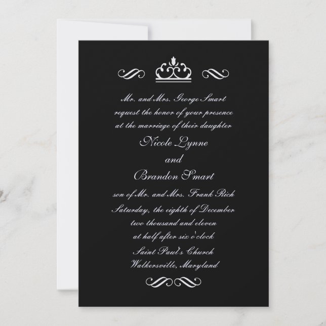 Silver Fairy Tale Wedding Invitation (Front)