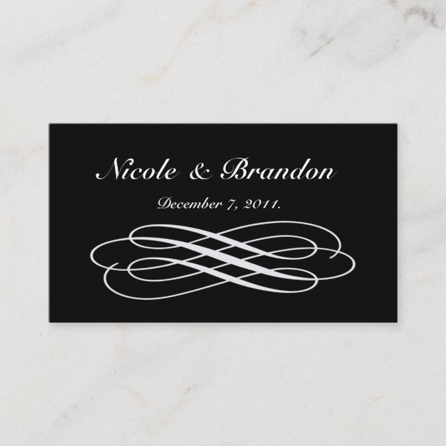 Silver Fairy Tale Wedding Website Card (Front)