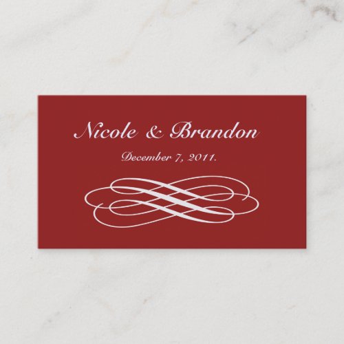 Silver Fairy Tale Wedding Website Card red