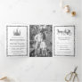 Silver Fairytale Castle Princess Carriage Wedding Tri-Fold Invitation