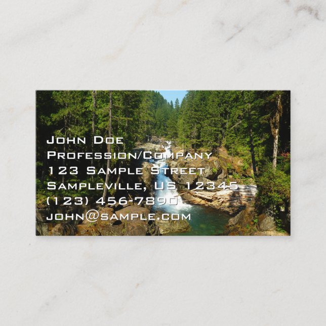 Silver Falls at Mount Rainier National Park Business Card (Front)