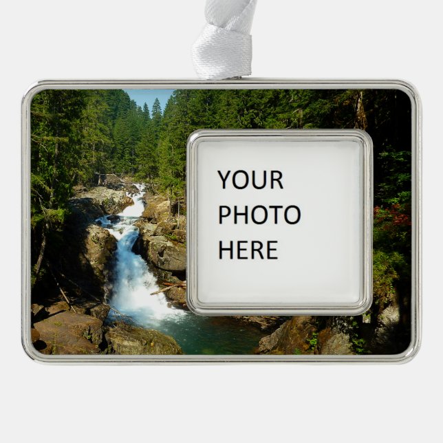 Silver Falls at Mount Rainier National Park Christmas Ornament (Front)