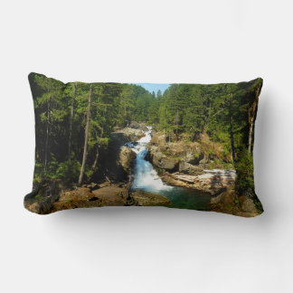 Silver Falls at Mount Rainier National Park Lumbar Pillow