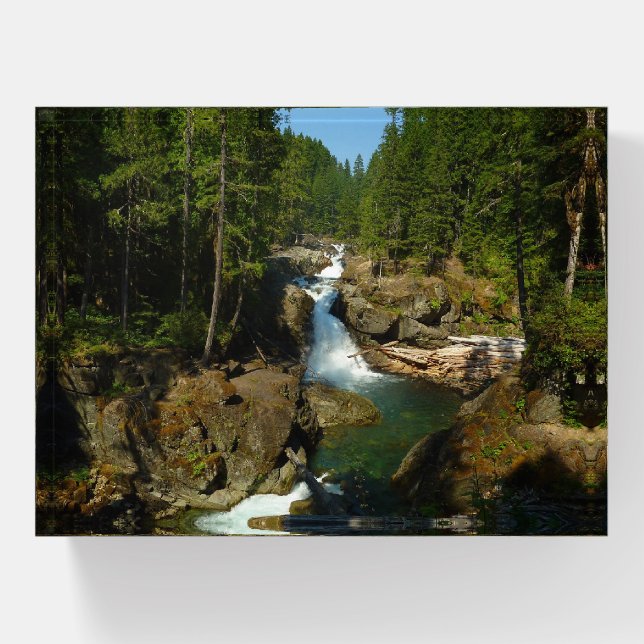 Silver Falls at Mount Rainier National Park Paperweight (Front)