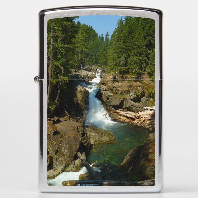 Silver Falls at Mount Rainier National Park Zippo Lighter (Front)