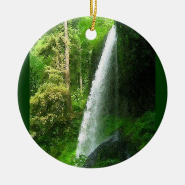 Silver Falls Ceramic Ornament (Front)