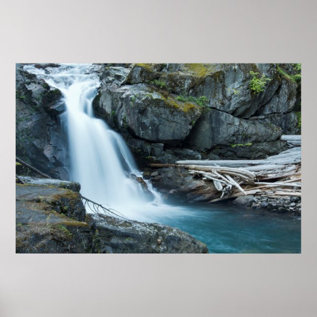 Silver Falls, Mount Rainier National Park Poster (Front)