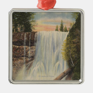 Silver Falls on Silver Creek, Oregon View Metal Ornament