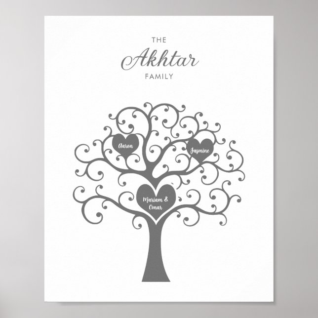 Silver Family Tree Poster (Front)