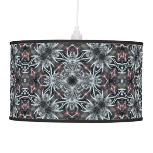 Silver Fantasy Fractal Geometric Art Lamp Shade