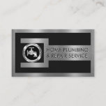 Silver Faucet On Pipe Wrench Frame Business Card