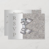 Silver Faux Bow & Diamonds RSVP (Front/Back)