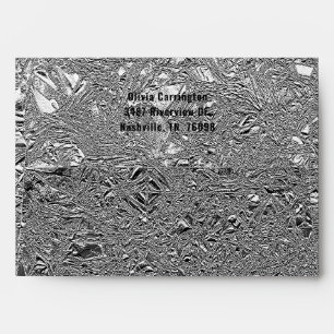 Silver Faux Foil Return Address Modern Envelope