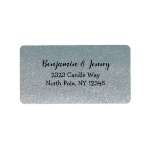 Silver Faux Glitter Address Label