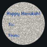 Silver (faux) Glitter Hanukkah Gift Stickers<br><div class="desc">Questions? Regella@Rocketmail.com</div>