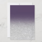 Silver faux glitter purple ombre 30th birthday invitation (Back)