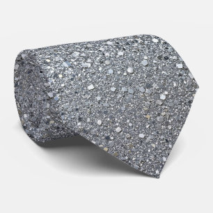 Silver Faux Glitter + Silk Luxury Gentleman's Neck Tie