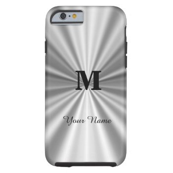 Silver faux metallic monogrammed tough iPhone 6 case