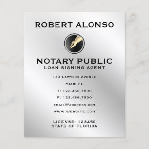 Silver faux metallic texture surface with logo flyer