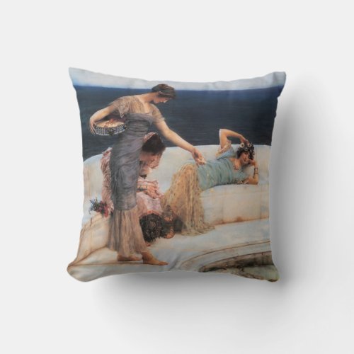 Silver Favorites by Lawrence Alma_Tadema Throw Pillow