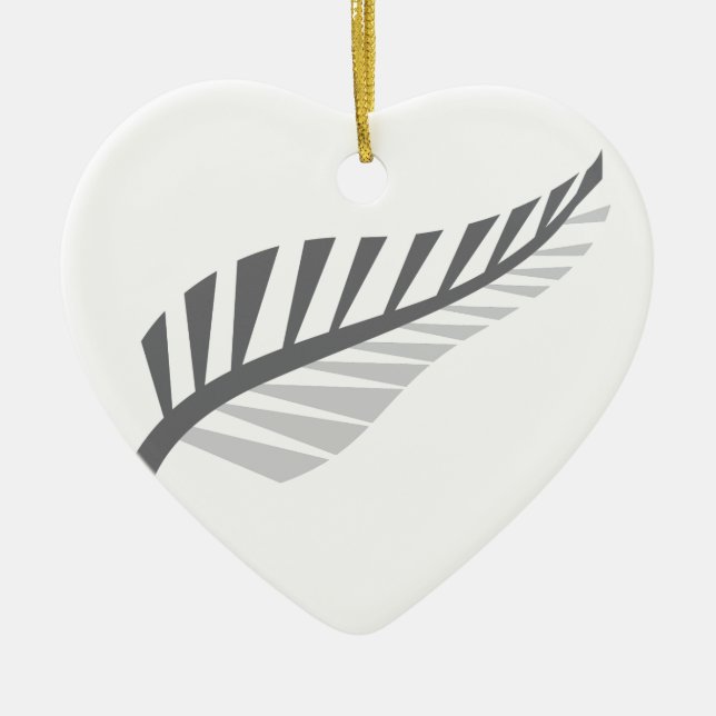 Silver Fern Awesome New Zealand image Ceramic Ornament (Front)