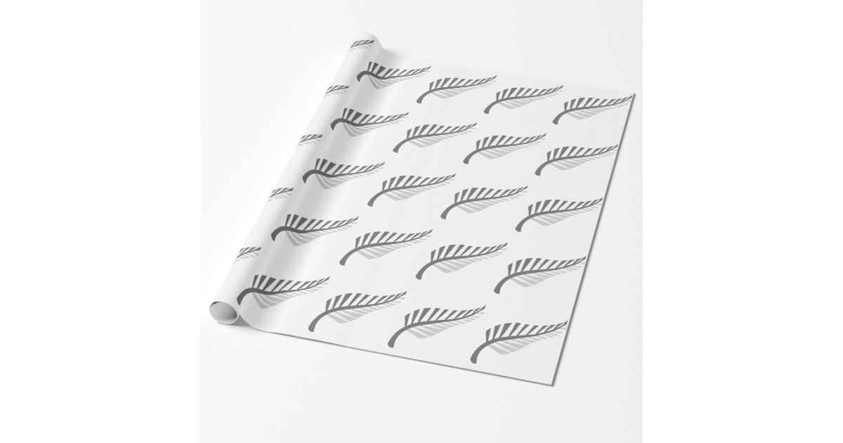 Silver Fern Awesome New Zealand image Wrapping Paper Zazzle