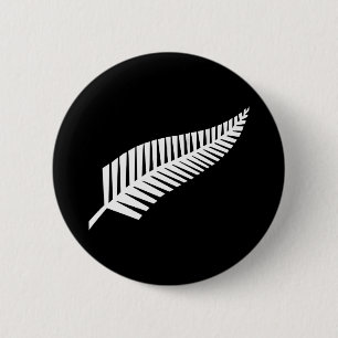 Silver fern flag (NZ) Button