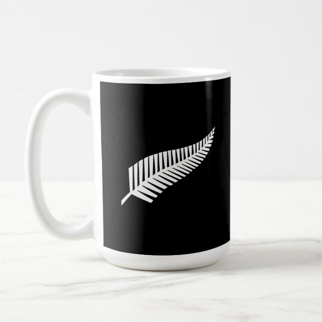 Silver fern flag (NZ) Coffee Mug (Left)