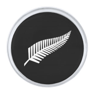 Silver fern flag (NZ) Finish Lapel Pin