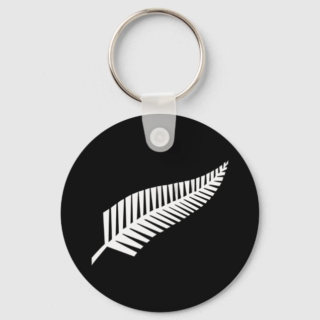 Silver fern flag (NZ) Keychain (Front)