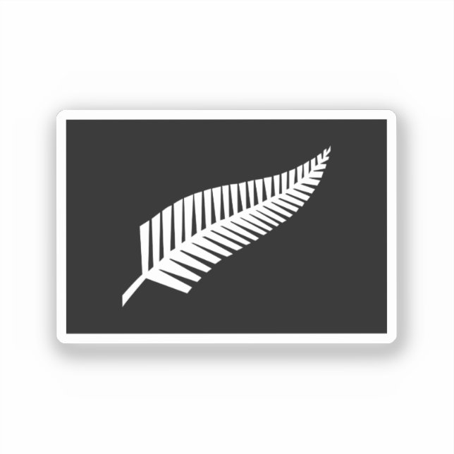 Silver fern flag (NZ) Sticker (Front)