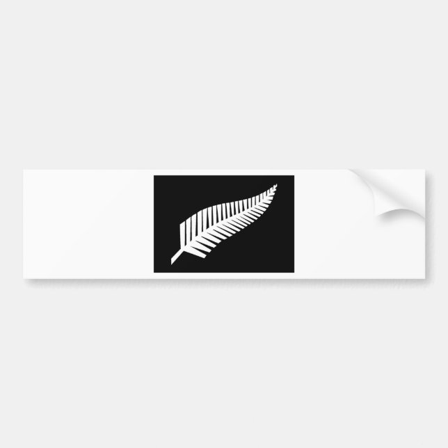 Silver Fern Flag of New Zealand Bumper Sticker (Front)