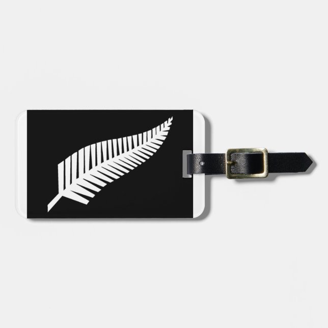 Silver Fern Flag of New Zealand Luggage Tag (Front Horizontal)