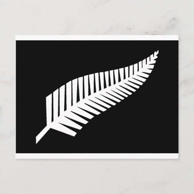 Silver Fern Flag of New Zealand Postcard (Front)