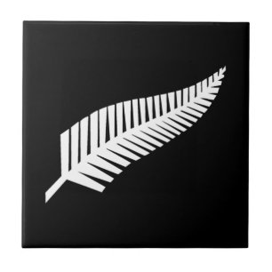 Silver Fern Flag of New Zealand Tile
