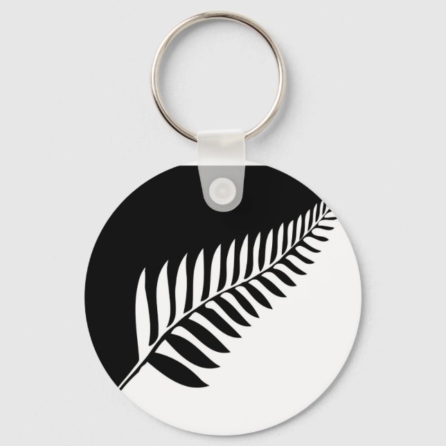 Silver Fern of New Zealand Keychain (Front)