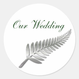 Silver Fern Wedding Envelope Seal
