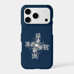 Silver Filigree Pearl Quatrefoil iPhone 17 Pro Case