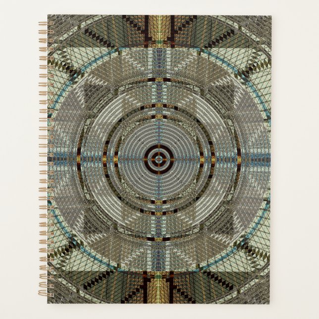 Silver Filigree Scales Fractal Art Planner (Front)