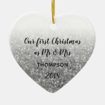 Silver First Christmas as Mr & Mrs Married Couple