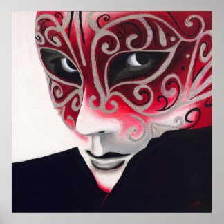 Silver Flair Mask Poster