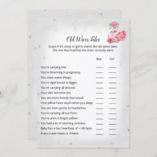 Silver Flamingo Ballerina Old Wives Tale Game Invitation