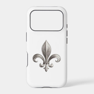 Silver Fleur De Lis iPhone 17 Pro Case