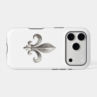 Silver Fleur De Lis iPhone 17 Pro Case
